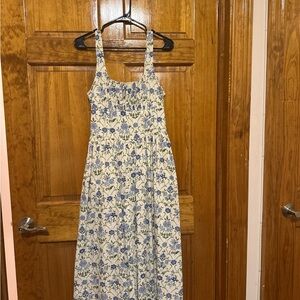 Jessica Simpson Floral Dress in Blue and Cream